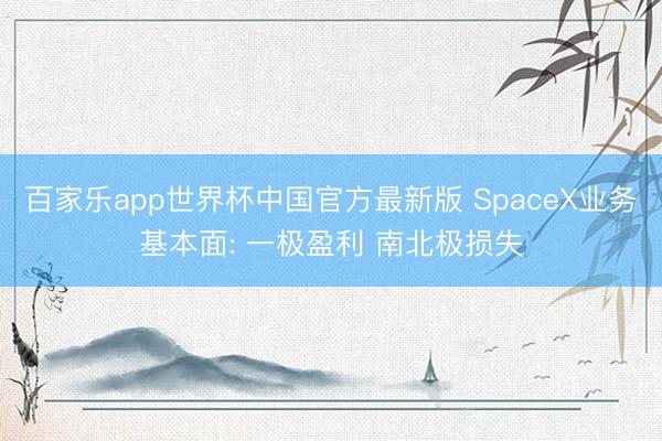 百家乐app世界杯中国官方最新版 SpaceX业务基本面: 一极盈利 南北极损失